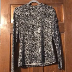 Mock Neck Cheetah print shirt